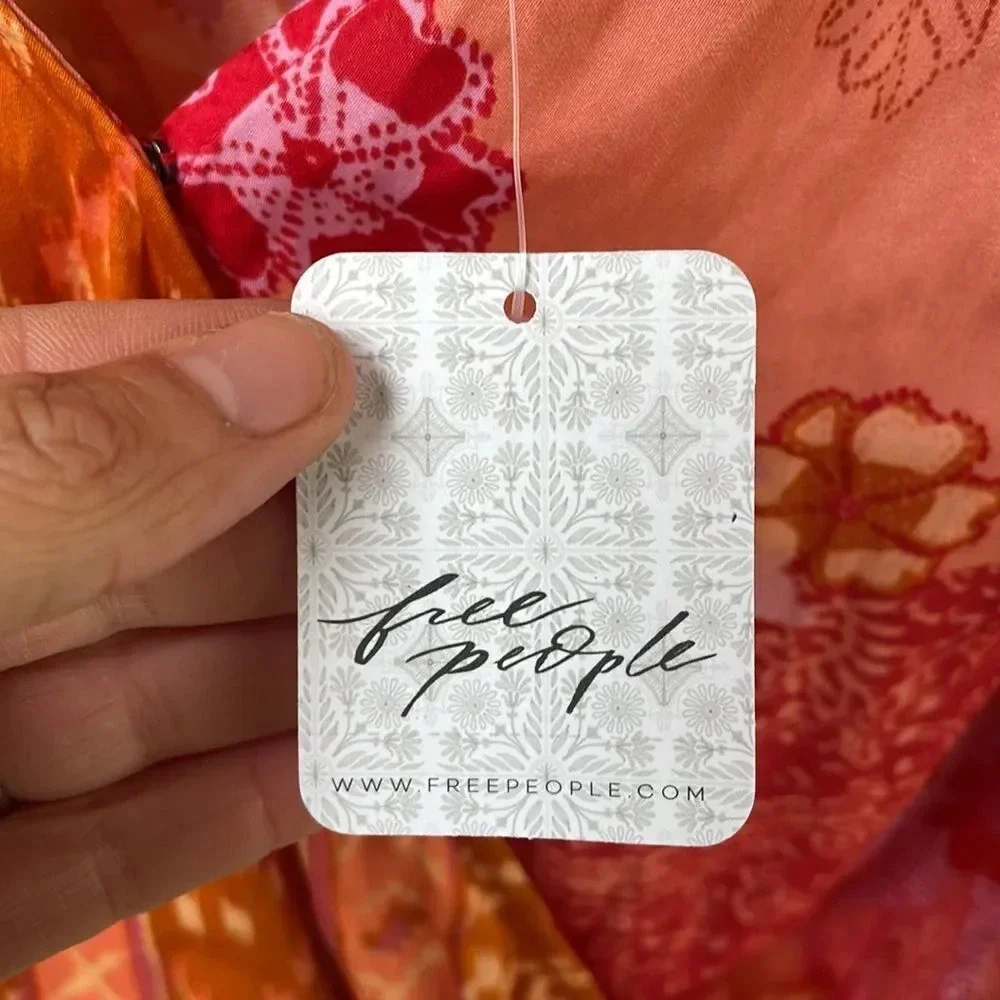 NWT Free People woman’s bright pink and red flowly tank top - Picture 8 of 13